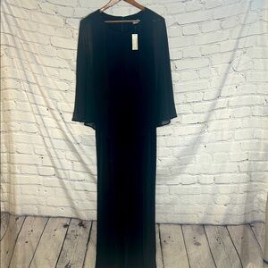 Chico’s Black Chiffon Overlay Jumpsuit Size 8 Brand New W/Tags